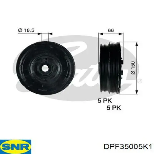 DPF35005K1 SNR Koło pasowe wału korbowego