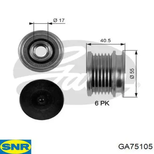 Koło pasowe alternatora SNR GA75105 cena, od 36,10 USD