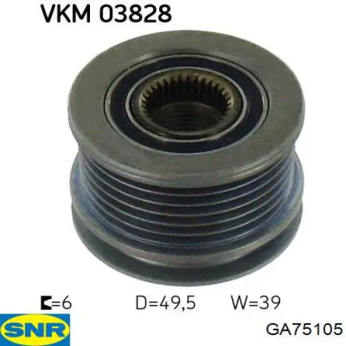 Do koszyka GA75105 SNR Koło pasowe alternatora
