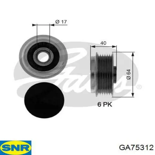 GA753.12 SNR koło pasowe alternatora