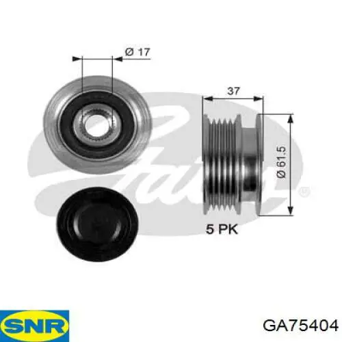 Do koszyka GA75404 SNR Koło pasowe alternatora