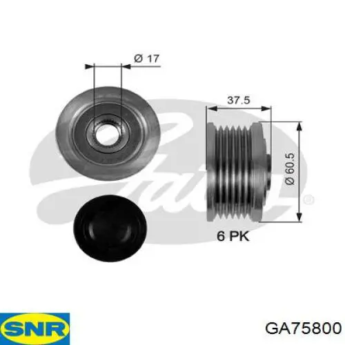 Do koszyka GA75800 SNR Koło pasowe alternatora