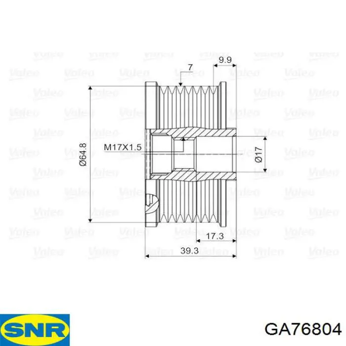 Do koszyka GA76804 SNR Koło pasowe alternatora