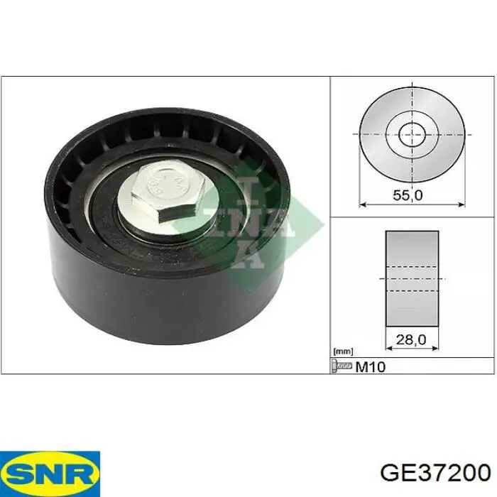 Rolka prowadząca kierunkowa paska rozrządu SNR GE37200 cena, od 10,44 USD