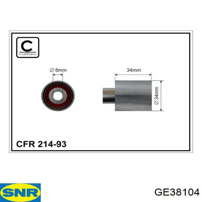 Do koszyka GE38104 SNR Rolka prowadząca kierunkowa paska rozrządu
