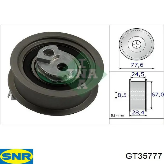 GT357.77 SNR rolka napinacza paska rozrządu