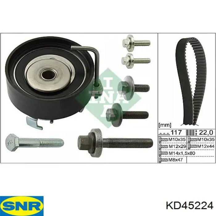 KD45224 SNR Pasek rozrządu, zestaw