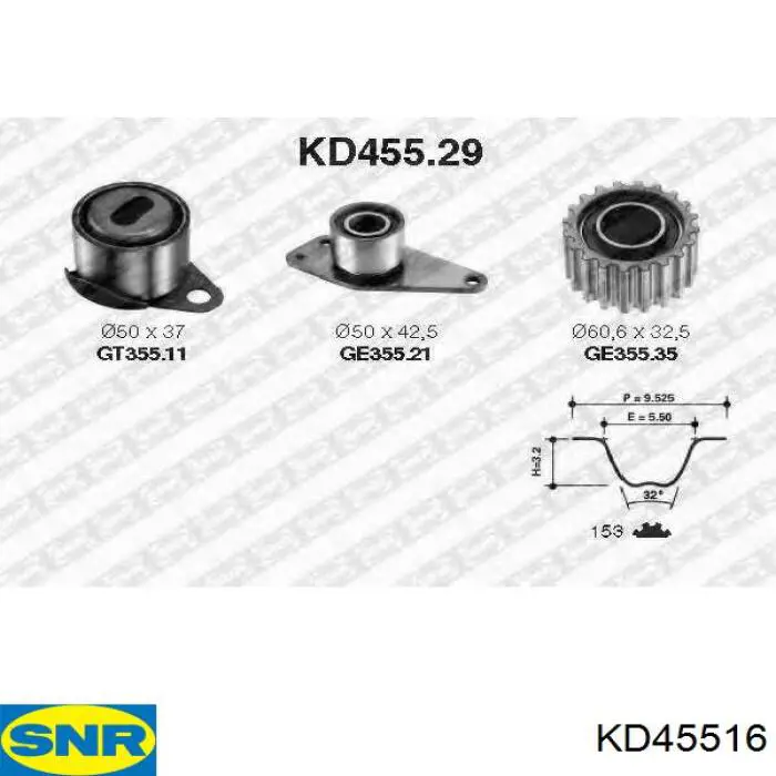 Do koszyka KD45516 SNR Pasek rozrządu, zestaw
