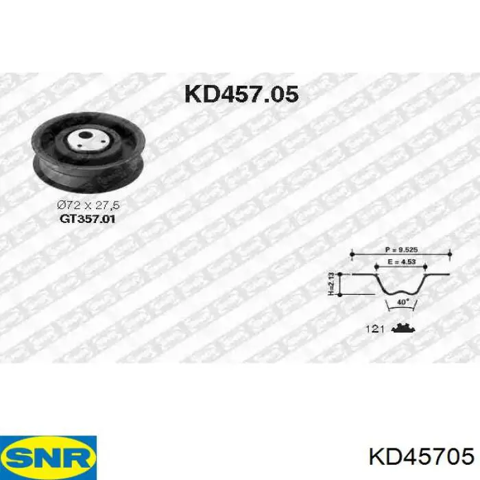 Pasek rozrządu, zestaw SNR KD45705 cena, od 44,21 USD