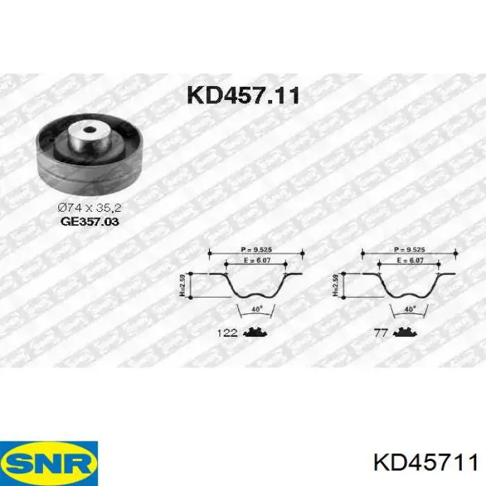 Pasek rozrządu, zestaw SNR KD45711 cena, od 81,50 USD