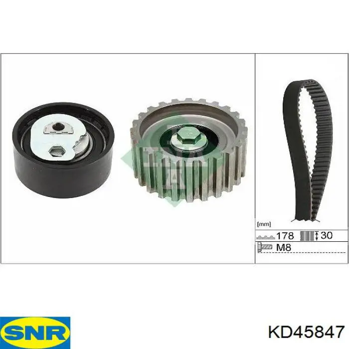 Pasek rozrządu, zestaw SNR KD45847 cena, od 121,17 USD