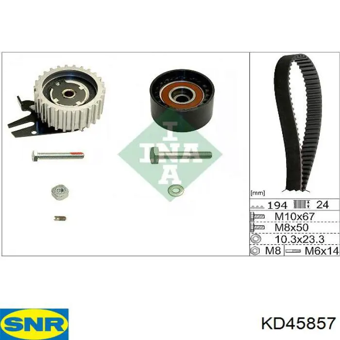 KD45857 SNR Pasek rozrządu, zestaw