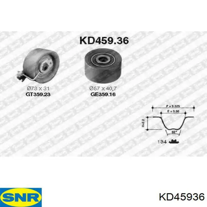Pasek rozrządu, zestaw SNR KD45936 cena, od 96,01 USD