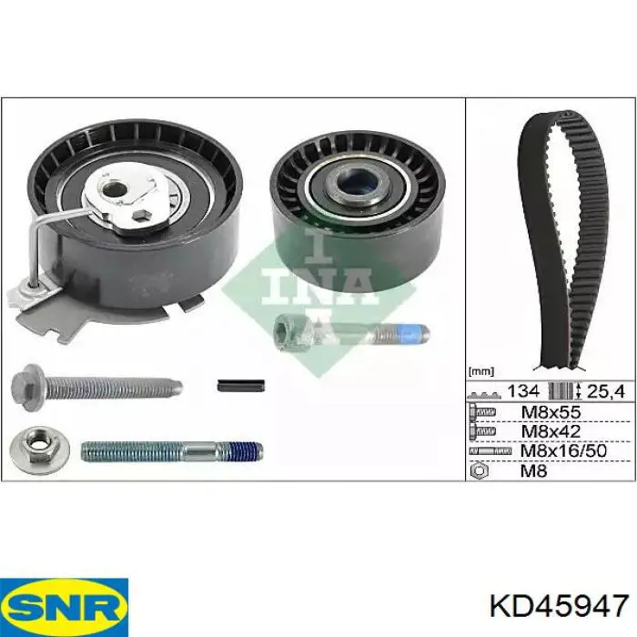 Pasek rozrządu, zestaw SNR KD45947 cena, od 78,80 USD