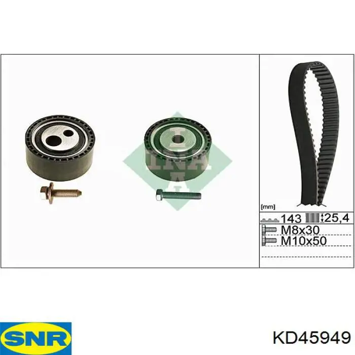 Do koszyka KD45949 SNR Pasek rozrządu, zestaw