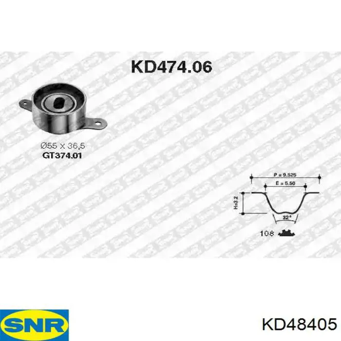 Do koszyka KD48405 SNR Pasek rozrządu, zestaw