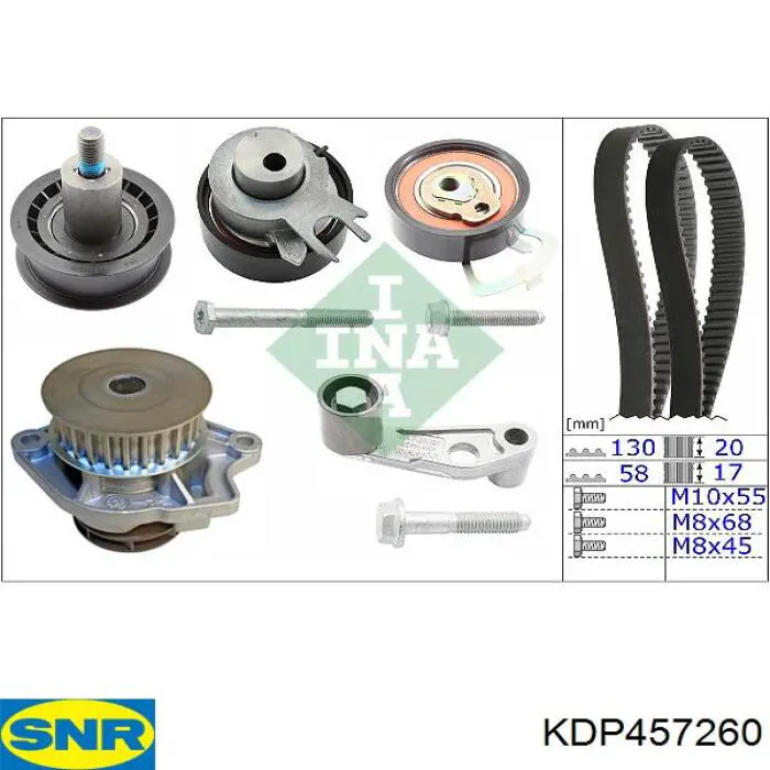 Pasek rozrządu, zestaw KDP457260 SNR