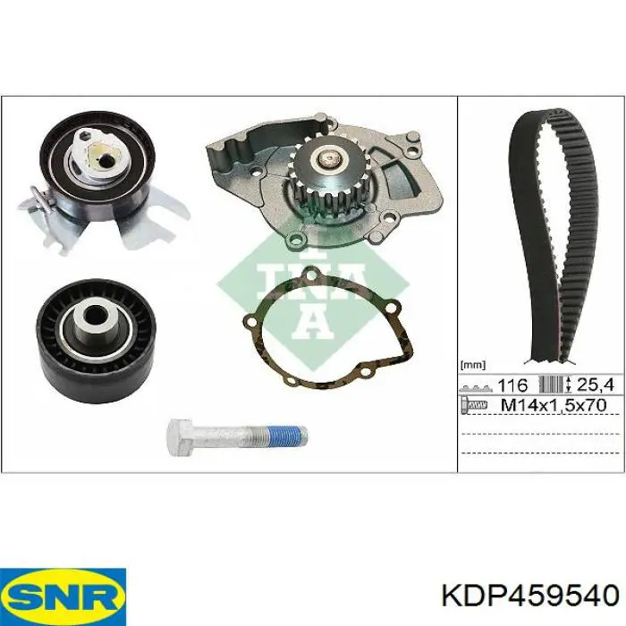 Do koszyka KDP459540 SNR Pasek rozrządu, zestaw