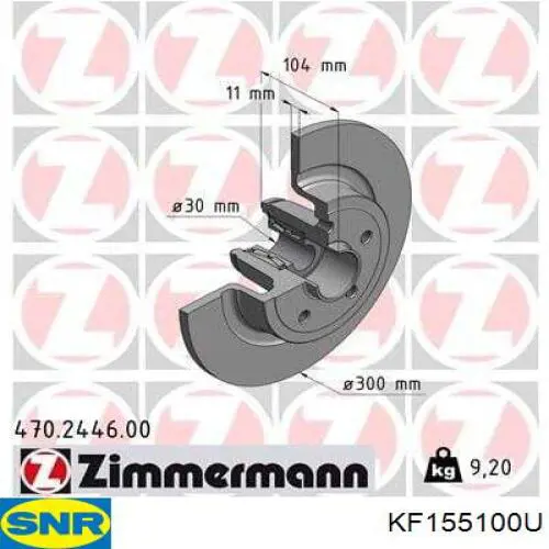 Tarcza hamulcowa tylna SNR KF155100U cena, od 103,95 USD