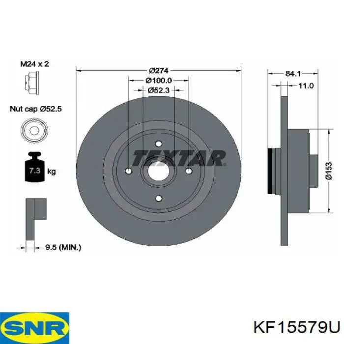 Tarcza hamulcowa tylna KF15579U SNR