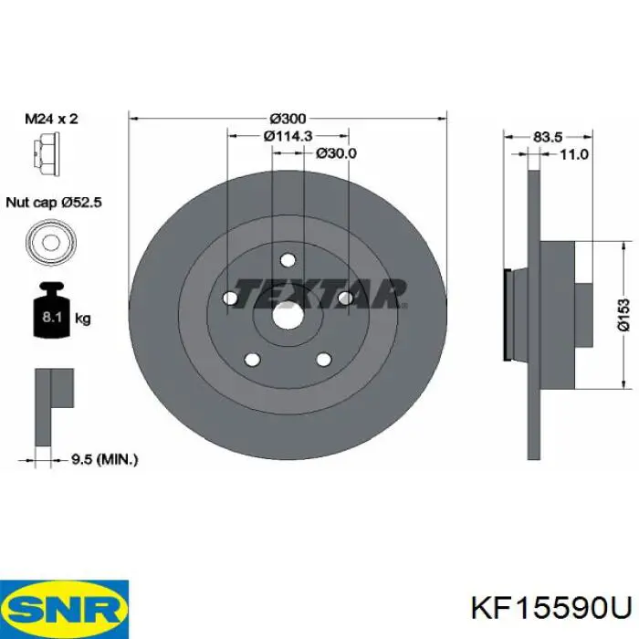 Tarcza hamulcowa tylna SNR KF15590U cena, od 86,64 USD