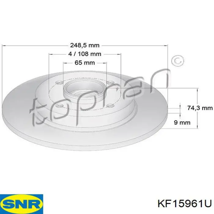 Tarcza hamulcowa tylna SNR KF15961U cena, od 67,39 USD