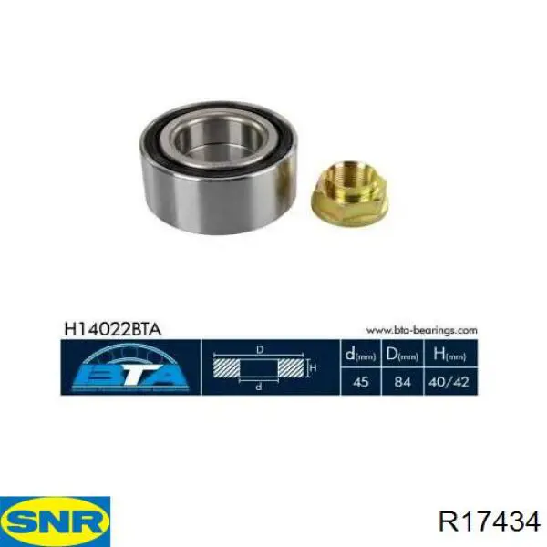 Łożysko piasty przedniej SNR R17434 cena, od 26,39 USD
