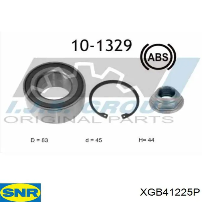 XGB41225P SNR Łożysko piasty przedniej