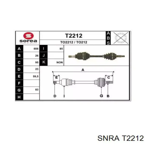 Półoś napędowa przednia lewa do Toyota Carina II T17