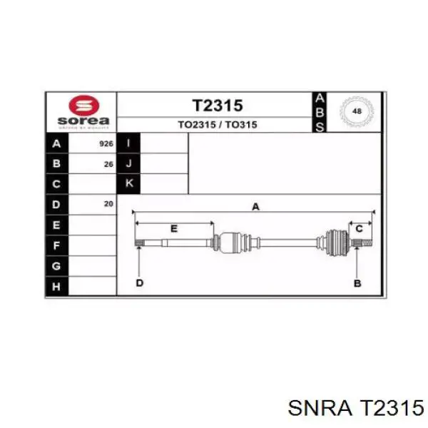 4341005200 Toyota Półoś napędowa przednia prawa