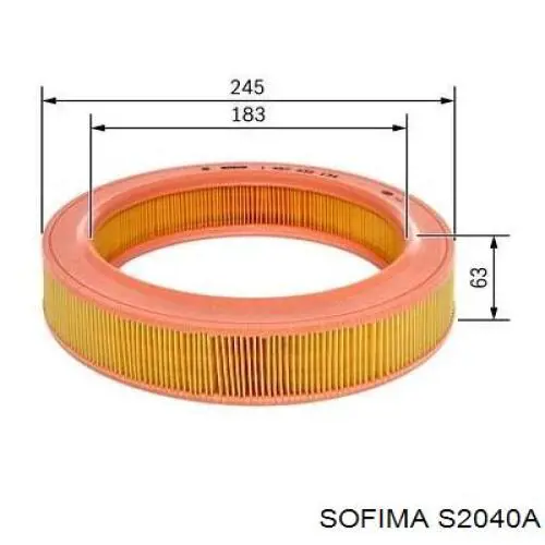 Do koszyka S2040A Sofima Filtr powietrza