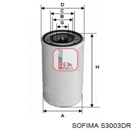 Filtr oleju Sofima S3003DR cena, od 14,66 USD