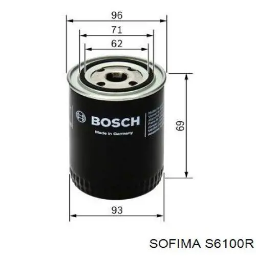 Do koszyka S6100R Sofima Filtr oleju