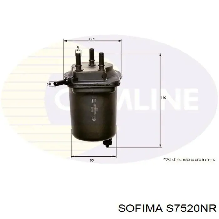 Do koszyka S7520NR Sofima Filtr paliwa