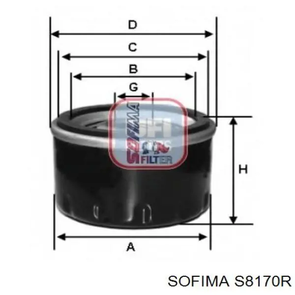 S 8170 R Sofima filtr oleju