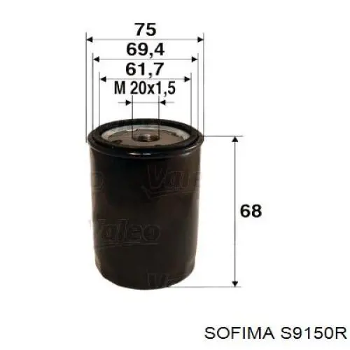 Filtr oleju Sofima S9150R cena, od 6,34 USD