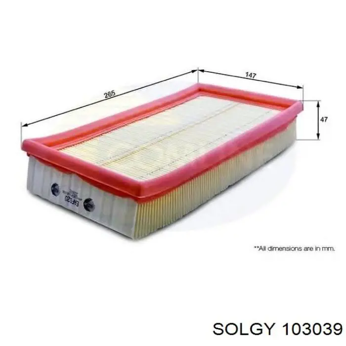 103039 Solgy filtr powietrza