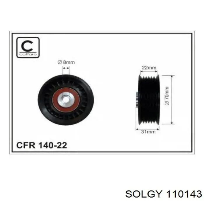 Rolka prowadząca, kierunkowa paska napędowego Solgy 110143 cena, od 14,79 USD