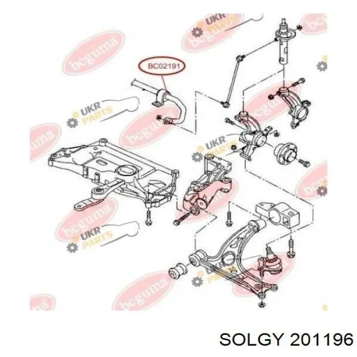 Tuleja stabilizatora przedniego Solgy 201196