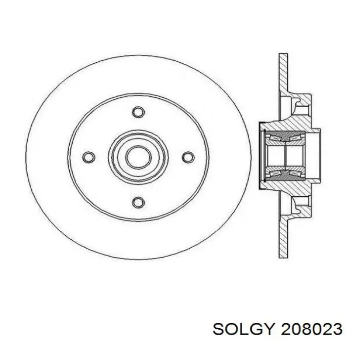 Tarcza hamulcowa tylna Solgy 208023