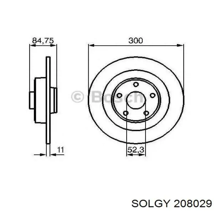 Do koszyka 208029 Solgy Tarcza hamulcowa tylna