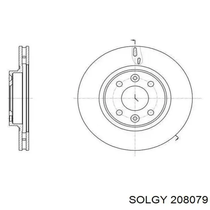 Tarcza hamulcowa przednia 208079 Solgy
