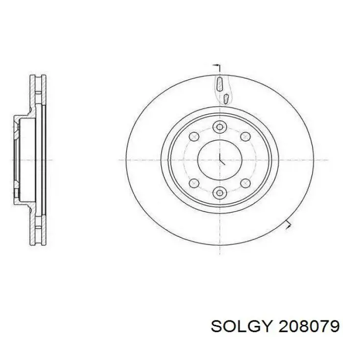 208079 Solgy Tarcza hamulcowa przednia