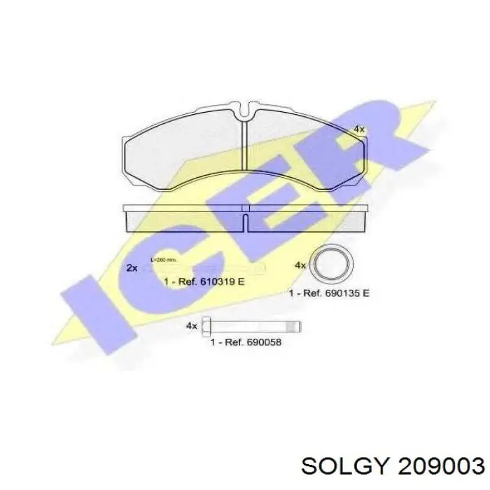 Klocki hamulcowe przednie tarczowe Solgy 209003 cena, od 31,25 USD