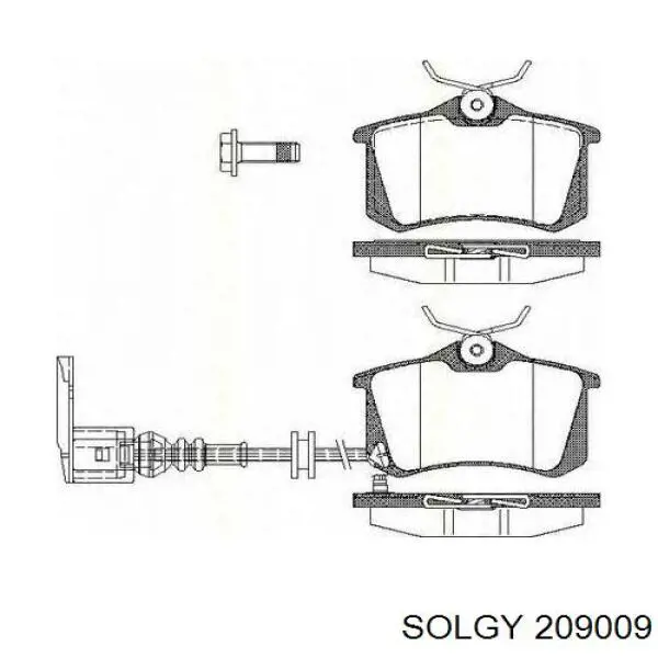 Okładziny (klocki) do hamulców tarczowych tylne Solgy 209009 cena, od 18,22 USD