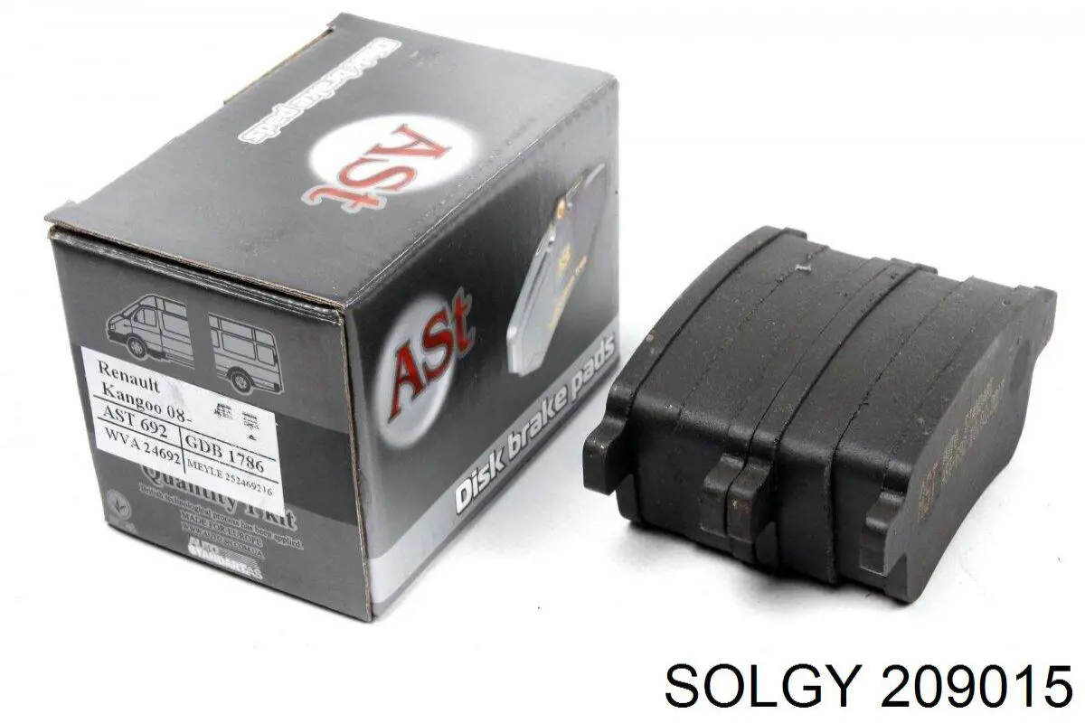 209015 Solgy Okładziny (klocki) do hamulców tarczowych tylne