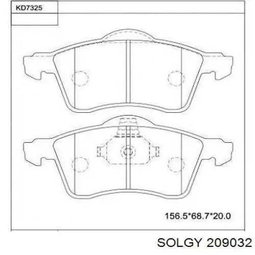 Klocki hamulcowe przednie tarczowe Solgy 209032