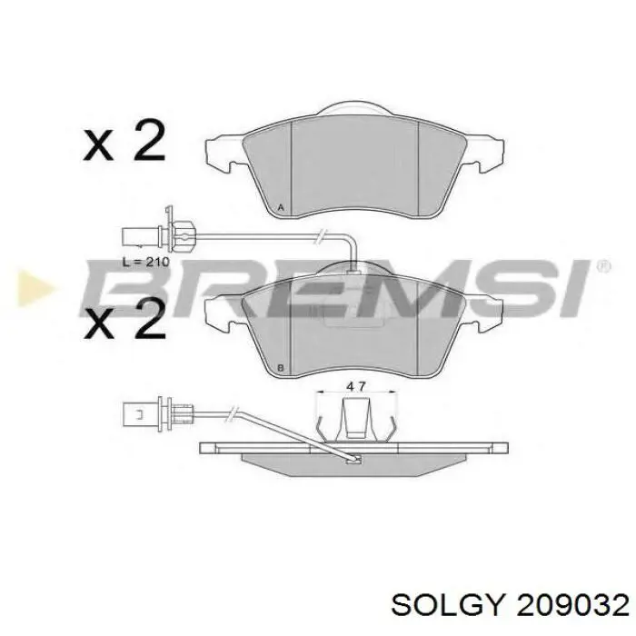 Klocki hamulcowe przednie tarczowe Solgy 209032 cena, od 97,93 zł