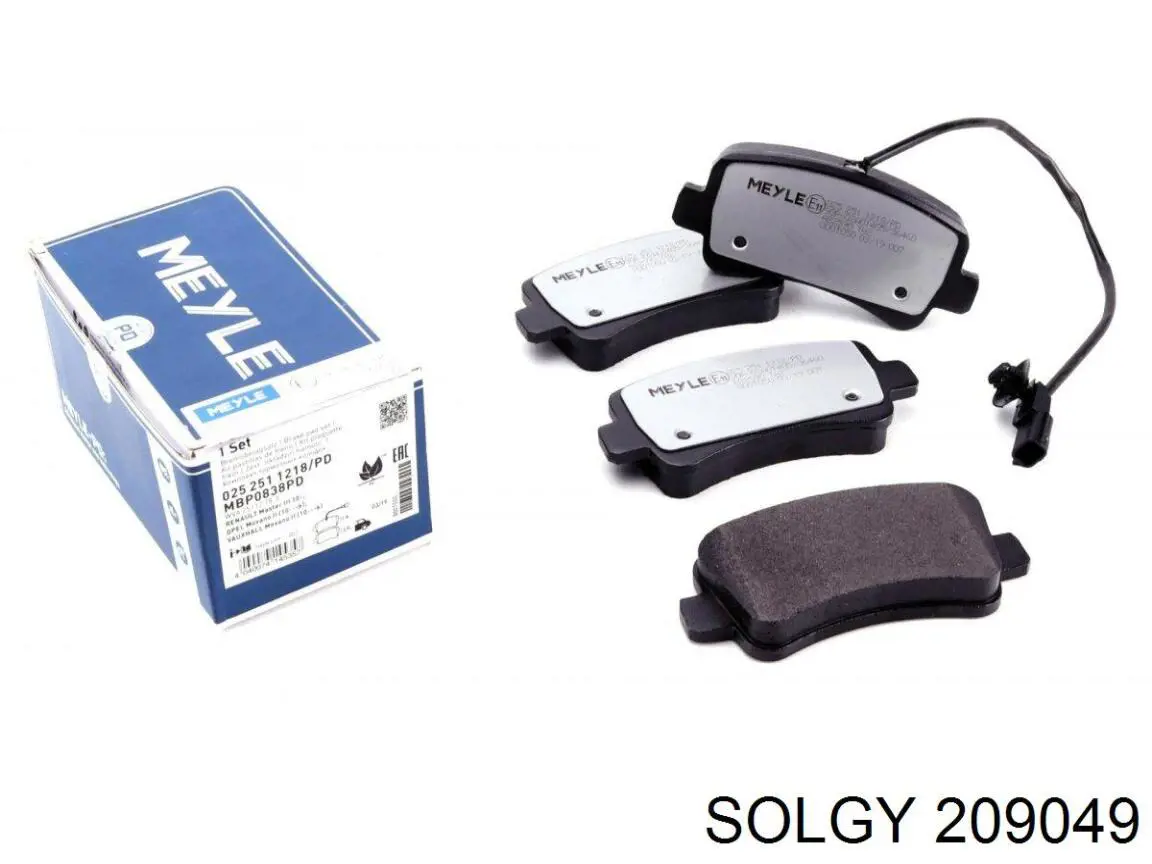 209049 Solgy Okładziny (klocki) do hamulców tarczowych tylne