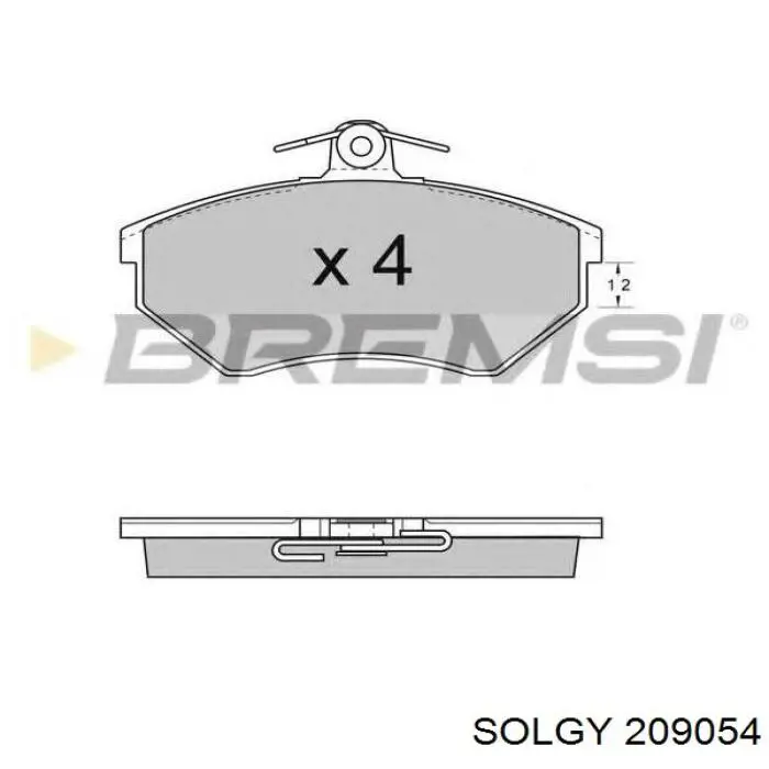 209054 Solgy klocki hamulcowe przednie tarczowe